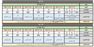 زمانبندی انتخاب واحد نیمسال دوم 99 3