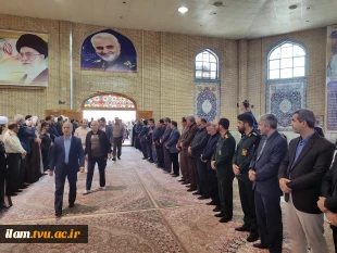 حضور رئیس و کارکنان دانشگاه فنی و حرفه‌ای استان ایلام در مراسم عزاداری شهادت آیت الله رئیسی، رئیس جمهور محترم و هیئت همراه در مصلی جمعه  ایلام 
  4